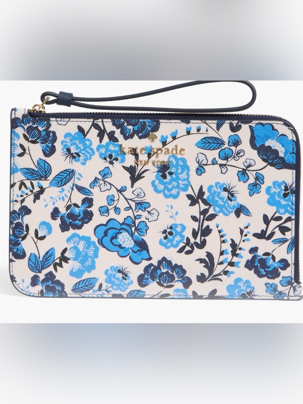 ♠️Kate Spade New York Blue Floral Wristlet